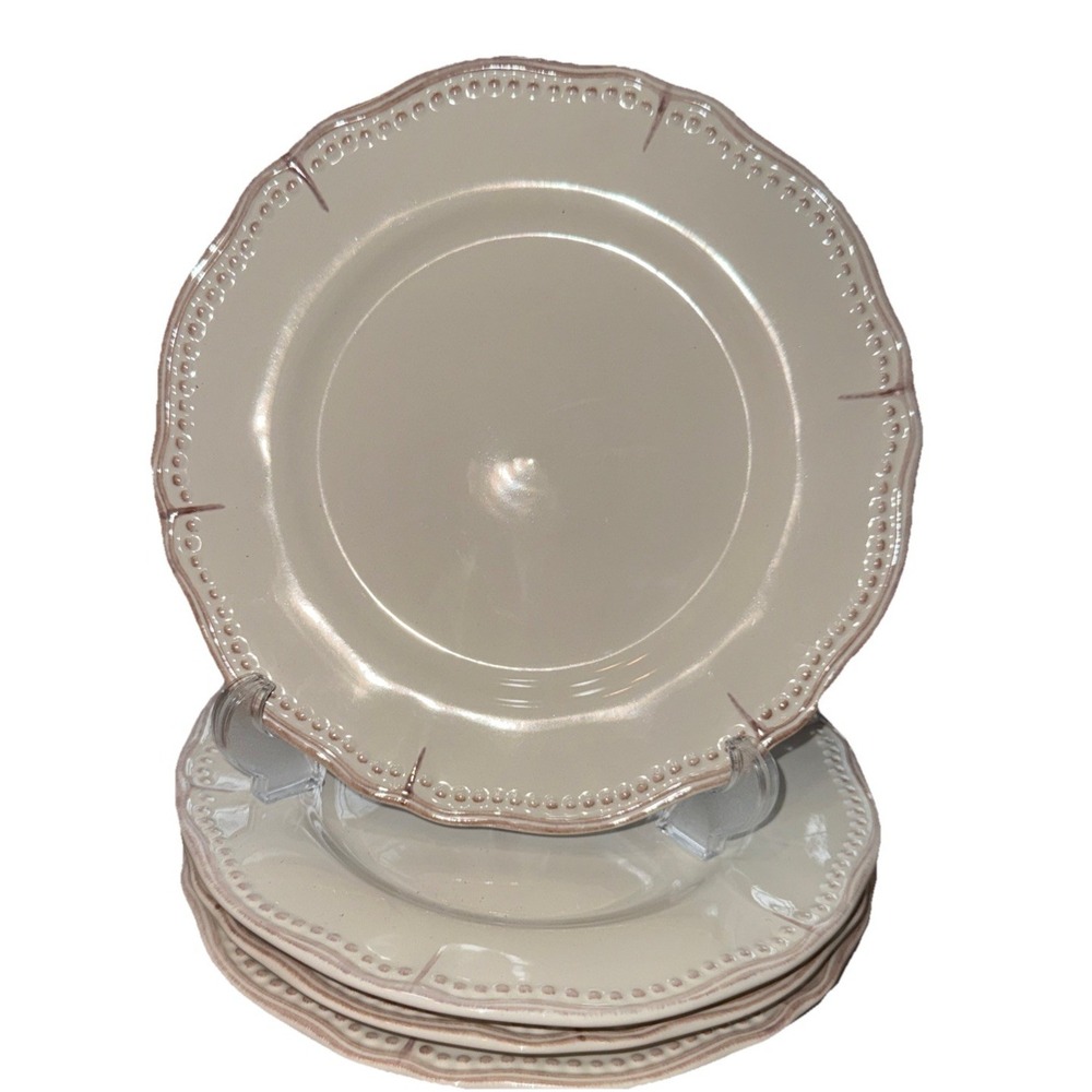 AMBERLY - JCPenney Dinnerware, Ivory Set 4 Salad Plates 8 5/8"
